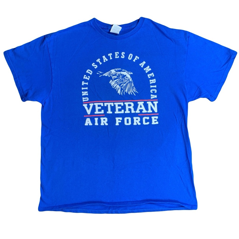 US Air Force T-Shirt United States of America Veteran Blue Men’s LARGE Preowned